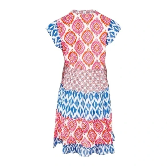 Lula Life Brooklyn Multicolor Tiered Dress Sz M - Picture 6 of 14